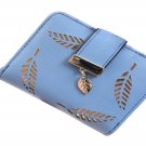Blue Gold Leaf Small Wallet