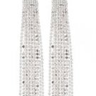 METAL MESH CHAIN RHINESTONE FRINGE EARRING