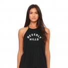 "Beverly Hills" High Neck Black Tank Top Size Medium