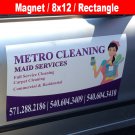 2 Car Magnet 8x12 / White Vinyl Magnetic / Full Color / Rectangle / Free Shipping