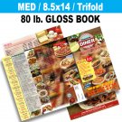 1000 Takeout Menus / 8.5x14 MED / 80 lb. Glossy Finish / Full Color / Free Shipping