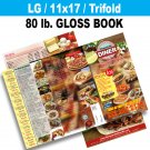 500 Takeout Menus / 11x17 LG / 80 lb. Glossy Finish / Full Color / Free Shipping