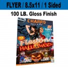 2500 Flyers 8.5x11 / 100 lb. Gloss Finish / Full Color / 1 Sided / Free Shipping