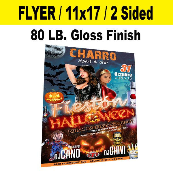 5000 Flyers 11x17 / 80 lb. Gloss Finish / Full Color / 2 Sided / Free