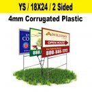 10 Yard Signs 18x24 / 4mm Corrugated Plasticr / Full Color / 2 Sided / Free Shipping