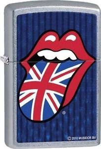 Zippo Classic Rolling Stone UK Flag Street Chrome Z370 Windproof Flint Lighter