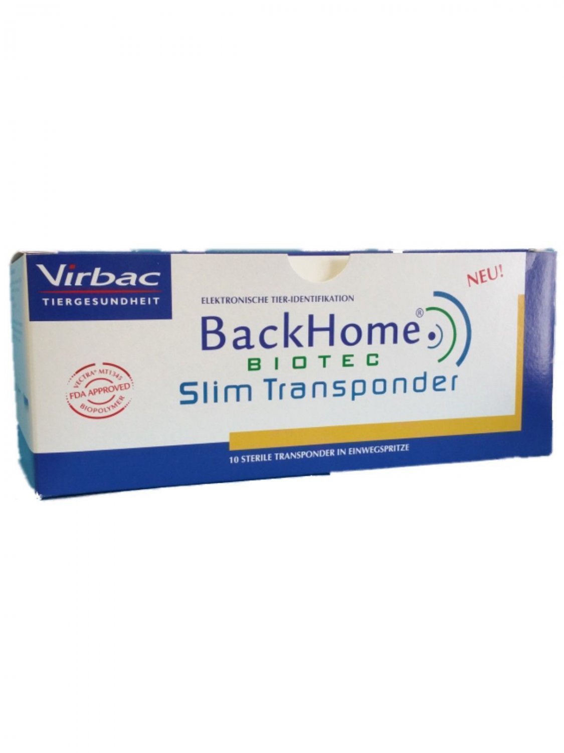 Virbac Microchip Backhome SLIM TRANSPONDER 10 units,dogs,cats,ferrets,horses
