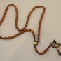 rosary with dark wood handmade and metal cross