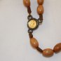 rosary with dark wood handmade and metal cross