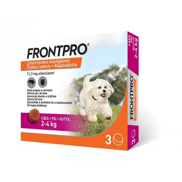FRONTPRO 3 chewable tablets flea & tick 5 weeks for 2-4 kgs small dogs