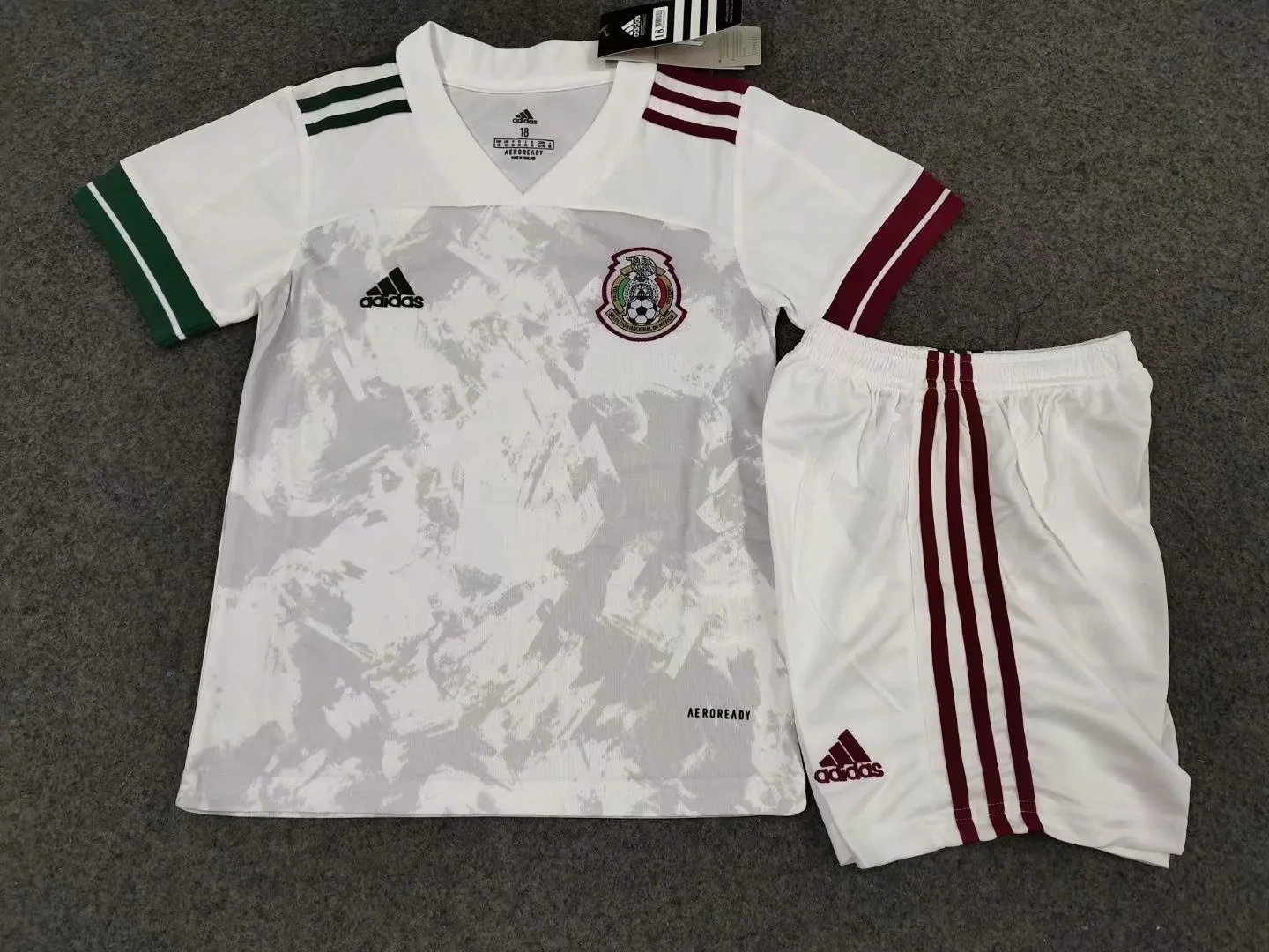 Kids Mexico 2020 Away Soccer Jersey White Stadium Football Shirt With ...