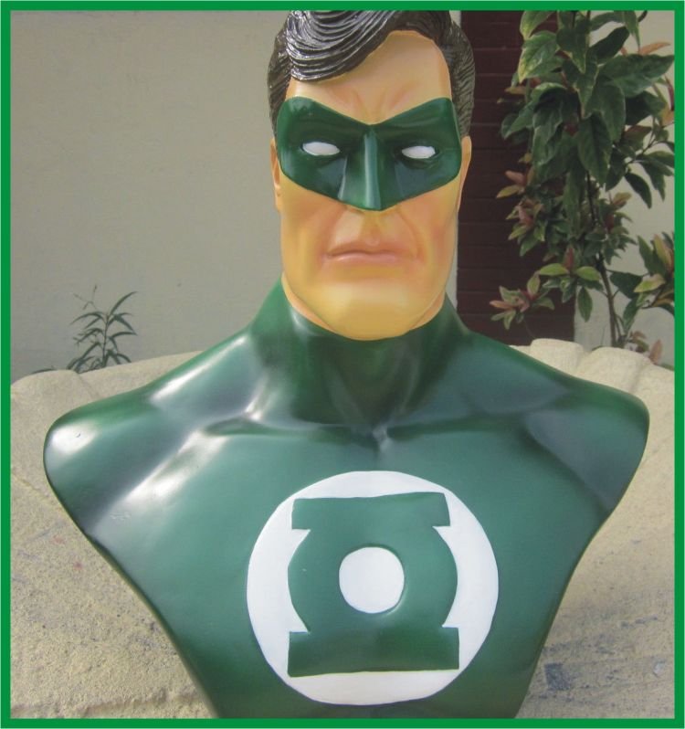 Custom Made Life Size Green Lantern Superhero Bust Figure Prop