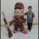 Custom Made Life Size Elmer The Wabbit Hunter Fudd Statue Prop