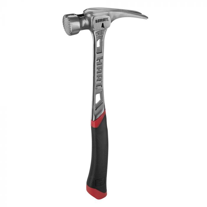 HART 25 Oz Steel Curved Handle Milled Face Framing Hammer