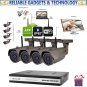 Camnoopy NVR Kit 4X 720p Cameras 15M Night Vision IR Cut 1/4 Inch CMOS Sensor