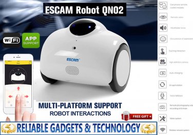 ESCAM QN02 WiFi Robot - Camera, WiFi iOS + Android App, 720P, 2 Way Audio 4400mA