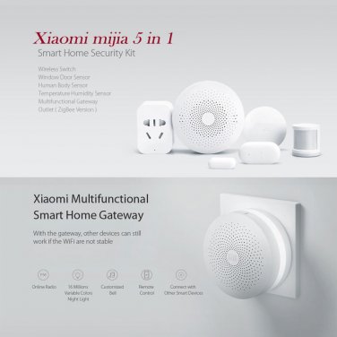 Xiaomi Smart Home Security 5 in 1 - WiFi Sensors, Control Set, IOS + Android