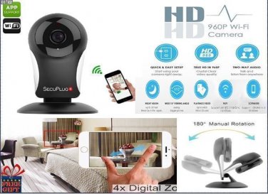 SecuPlug+ SP05 IP Camera 960P Wi-Fi Smarphone APP Motion Detection Two Way Audio