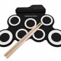 Foldable Silicone Drum - 7 Pads, 2 Foot Padels, Head Phone Jack, Realistic Sound