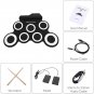 Foldable Silicone Drum - 7 Pads, 2 Foot Padels, Head Phone Jack, Realistic Sound
