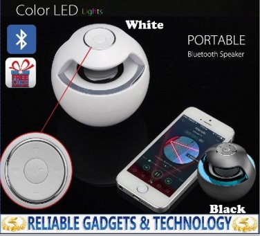 Bluetooth Portable Speaker Stereo LED lights 500mAh Magic/Snow Ball, V2.1+EDR
