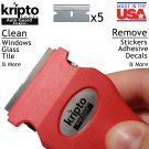 Razor Blade Scraper Tool for Paint, Glue, Stickers, Glass & More -+5 Blade - Red (AGSV1-1) U.S. Made