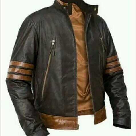Leather slim fit jacket