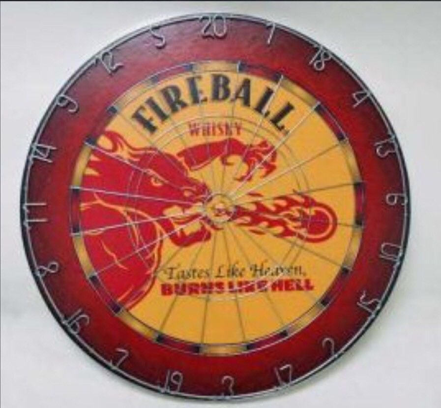 Fireball Whiskey Dart Board - Burns Like Hell