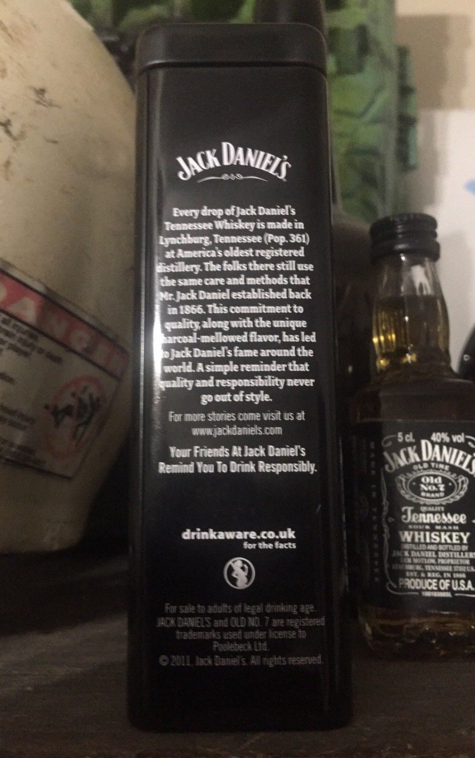 Jack Daniels 50cl Miniature Bottle Mini Classic Singles Pop Top Tin