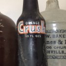 Vintage Orange Crush 10 oz Amber Brown Soda Bottle Ribbed Glass Evanston IL