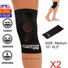 2PACK-Copper Fit Infused Knee Compression Sleeve Brace size Medium