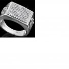Men's 80 Round Cut Diamonds/18k White Gold/Sterling Silver/Size 7 Ring