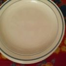 Large Dinner Plates Set of 4 White with Blue Border 10 1/4" Diameter