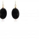 Black Onyx 14kt Gold Dangling Fish Hook Earrings