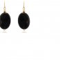Black Onyx 14kt Gold Dangling Fish Hook Earrings
