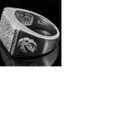 Scorpian Mens 80 Round Diamonds 18k White Gold Sterling Silver 0.925 Size 7 Ring