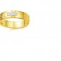 5 Round Cut Diamonds/18k Yellow Gold/Sterling Silver/Size 7 Ring