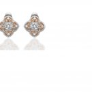 10 Brilliant Cut Diamonds/18kt White Gold/Sterling Silver Earrings
