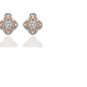 10 Brilliant Cut Diamonds/18kt White Gold/Sterling Silver Earrings