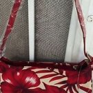 Hawaiian Pattern Purse Red White Strap Zipper Closing 10" x 5" NWT