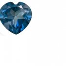Heart Cut 2 1/4 Carat London Blue Topaz Loose Gemstone 8mm