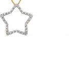 10kt Gold Star Pendant/5 Round Cut Diamonds 0.05 Carat/0.70 Grams