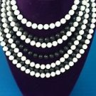 Vintage necklace Black & White vintage beaded Collar 7 Strands