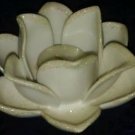 Vintage Avon White Ceramic Lotus Flower Candle Holder Tea Light Holder 5" x 3"