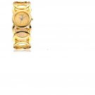 Women's Large Gold Colored Watch/Crystal Numerals/Second Hand/Sousou