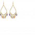 Multicolor Gemstones/18kt Gold/Sterling Silver Dangle Earrings