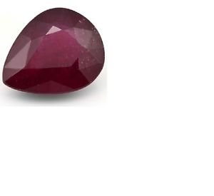 3 1/3 Carat African Ruby Cardinal Red Loose Pear Cut Gemstone 8.5 x 10.5mm
