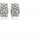 28 Round Cut Diamonds/18k Gold/Sterling Silver Earrings