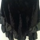 Accessory Street Elegant Black Velvet Shawl Rayon Polyester Large Ruffle Trim