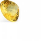 9 1/2 Carat Citrine Golden Yellow Loose Checkerboard Pear Cut Gemstone 15 x 15mm